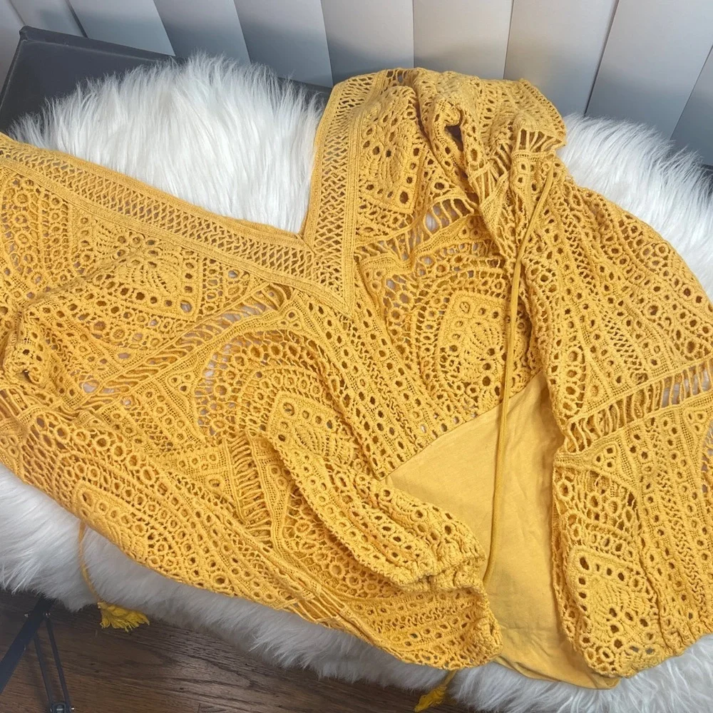 Jen’s Pirate Booty Yellow Gold Crochet Knit Bodysuit